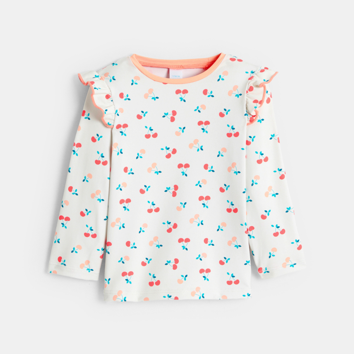 T-shirt anti UV cerises rose bébé fille T-shirt anti UV cerises rose bébé fille