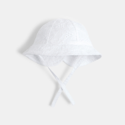 Sun hat with eyelet embroidery