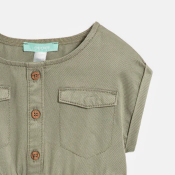 Robe saharienne vert bébé fille