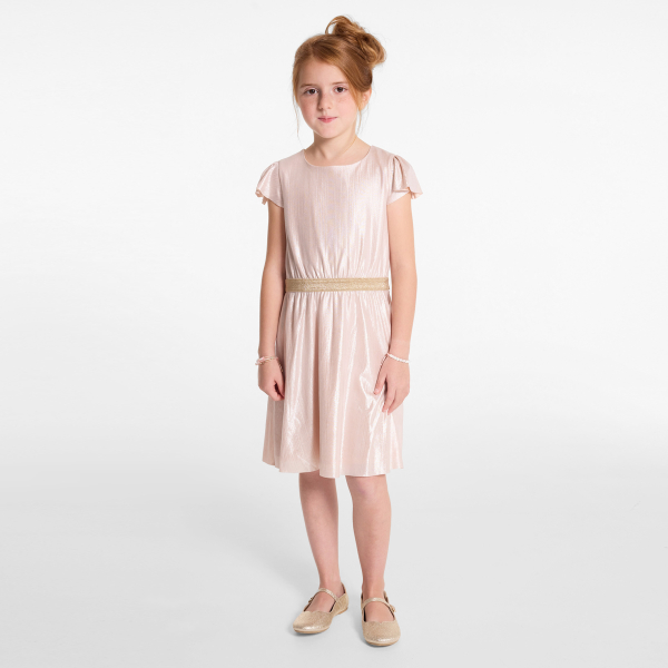 Robe plissée irisée rose fille Robe plissée irisée rose fille