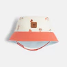 Baby boy's reversible printed orange bucket hat.