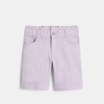 Bermuda en toile mauve Fille