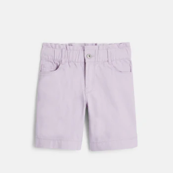 Bermuda en toile mauve Fille
