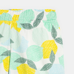 Short fluide imprimé citron...