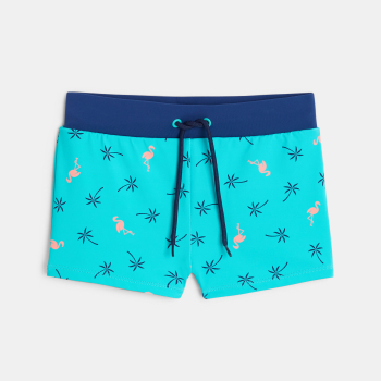 Boxer de bain imprimé bleu Garçon