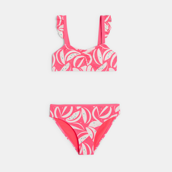 Maillot de bain 2 pièces imprimé rose Fille Maillot de bain 2 pièces imprimé rose Fille