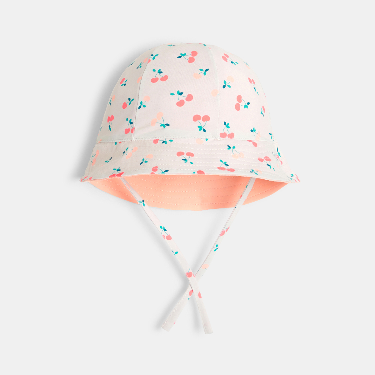 Bob cloche réversible anti UV orange bébé fille Bob cloche réversible anti UV orange bébé fille