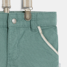 Short à bretelles coton effet lin vert bébé garçon Short à bretelles coton effet lin vert bébé garçon