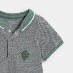 Boy's green piqué knit...