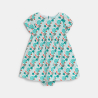 Robe en jersey de coton imprimé tropical vert bébé fille Robe en jersey de coton imprimé tropical vert bébé fille