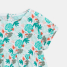 Robe en jersey de coton imprimé tropical vert bébé fille Robe en jersey de coton imprimé tropical vert bébé fille