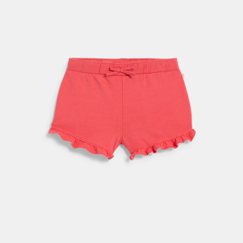 Baby girls lightweight dark pink brushed cotton shorts