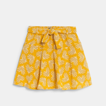 Jupe-short imprimée jaune fille