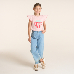 Girl's pink short-sleeve...