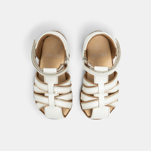 Sandales cuir premiers pas blanc bébé fille Sandales cuir premiers pas blanc bébé fille
