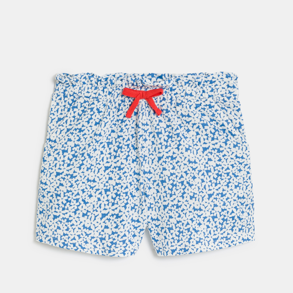 Girl's blue jersey floral print shorts Girl's blue jersey floral print shorts