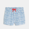 Girl's blue jersey floral print shorts Girl's blue jersey floral print shorts