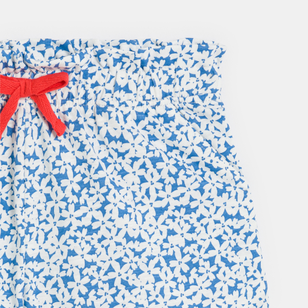 Girl's blue jersey floral print shorts Girl's blue jersey floral print shorts