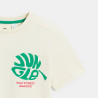T-shirt à message motif feuille devant et dos blanc cassé Garçon T-shirt à message motif feuille devant et dos blanc cassé Garçon