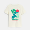 T-shirt à message motif feuille devant et dos blanc cassé Garçon T-shirt à message motif feuille devant et dos blanc cassé Garçon