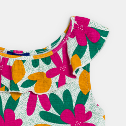 Girl's pink ruffle-collar...