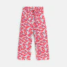Pantalon large imprimé rouge fille