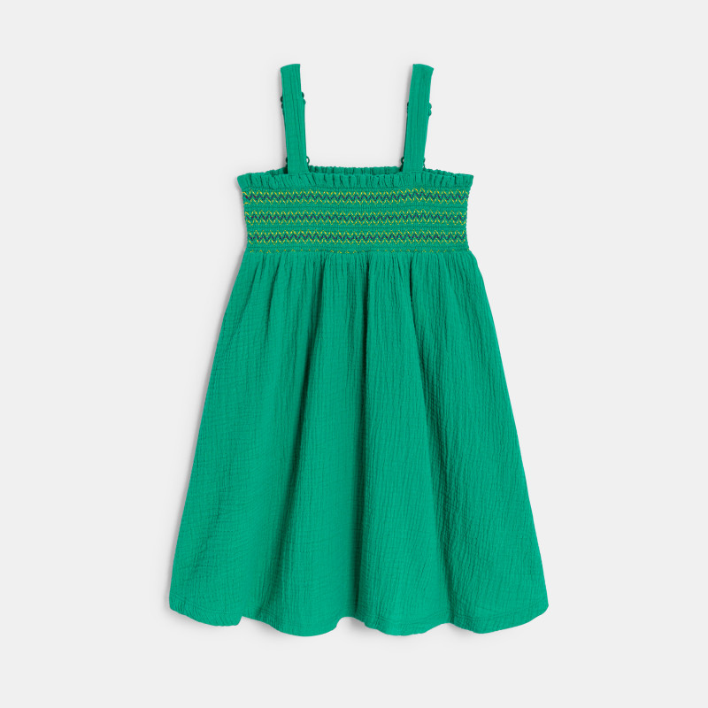 Girl's cotton gauze smocked dress Girl's cotton gauze smocked dress