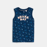 Boy's blue printed jersey vest top