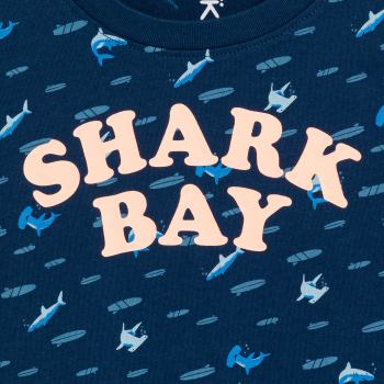 Boy's blue printed jersey vest top