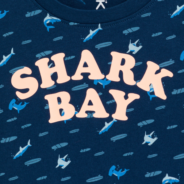 Boy's blue printed jersey vest top