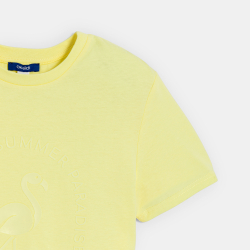 Girl's yellow slogan T-shirt