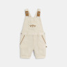 Salopette courte coton effet lin beige bébé garçon Salopette courte coton effet lin beige bébé garçon