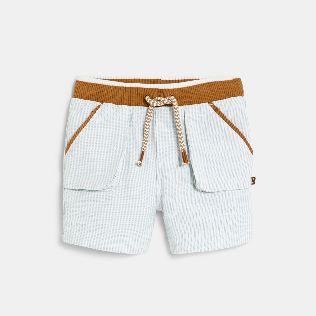 Baby boy's blue striped pattern cotton shorts Baby boy's blue striped pattern cotton shorts
