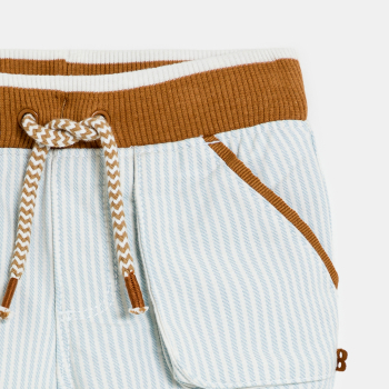 Short coton fantaisie rayé bleu bébé garçon