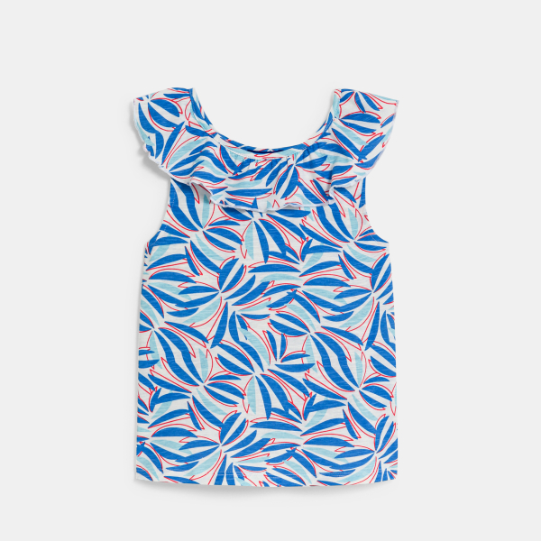 Débardeur imprimé bleu Fille Débardeur imprimé bleu Fille