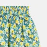 Jupe courte volantée motif fleuri vert Fille