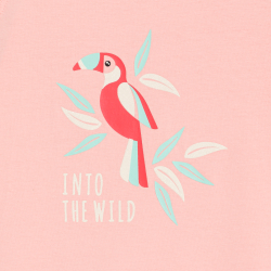 Girl's pastel pink bird...