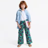 Pantalon large imprimé vert fille