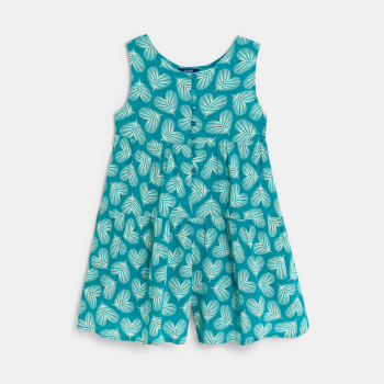 Combishort motif imprimé bleu Fille