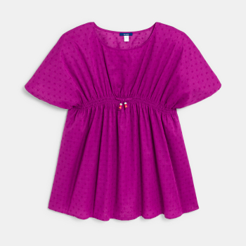 Girl's purple plain beach dress