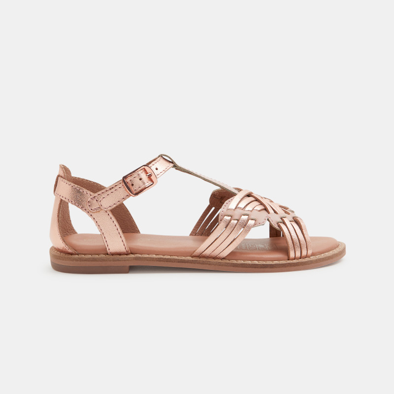 Girl's pink sparkly leather butterfly sandals Girl's pink sparkly leather butterfly sandals