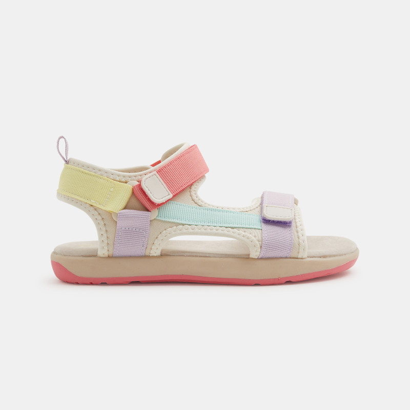 Sandale à scratch tissu multicolore fille Sandale à scratch tissu multicolore fille