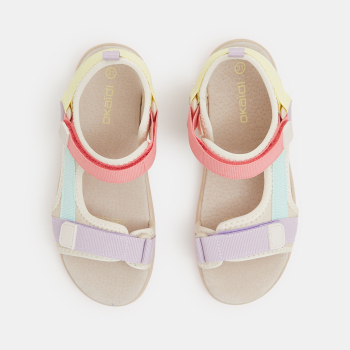 Sandale à scratch tissu multicolore fille