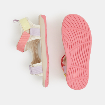 Sandale à scratch tissu multicolore fille