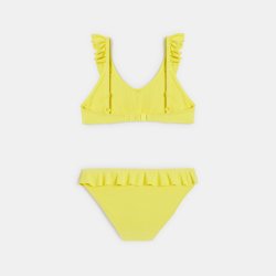 Girls' yellow ruffle bikini