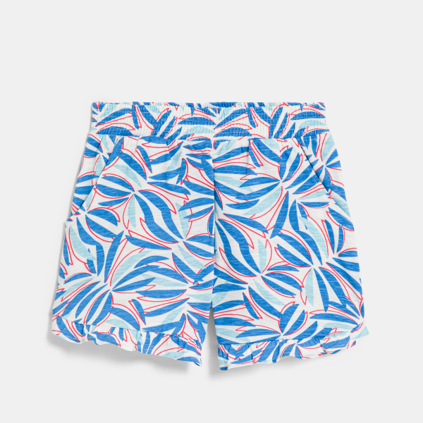 Short en jersey imprimé bleu Fille Short en jersey imprimé bleu Fille