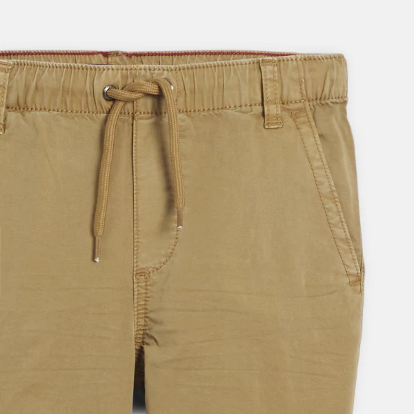 Pantalon cargo en toile beige Garçon