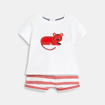 Baby boy's short red tiger pyjamas