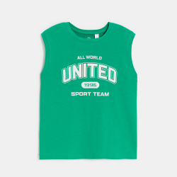 Débardeur sportswear motif placé vert Garçon