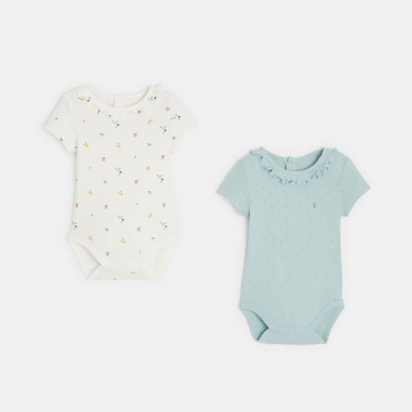 Body coton vert bébé fille (lot de 2) Body coton vert bébé fille (lot de 2)